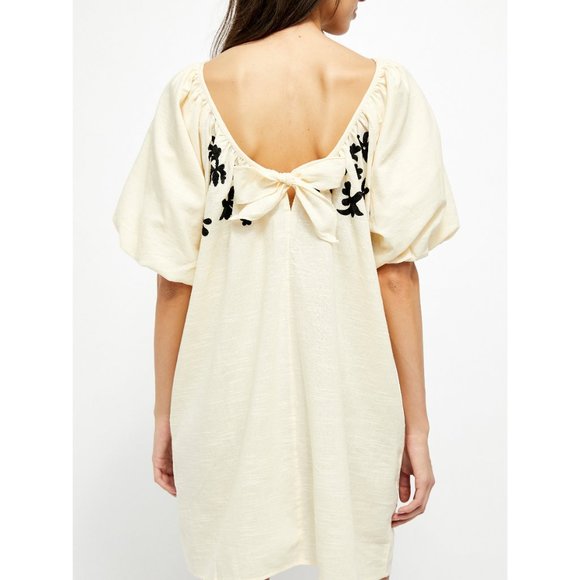 Free People Cream and Black Mini Dress - Picture 4 of 6